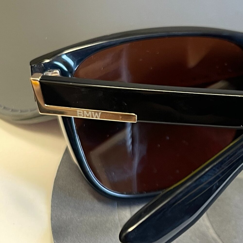 BMW Black Sunglasses with Gold Accents